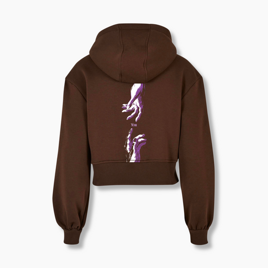 Cropped Hoodie Brown