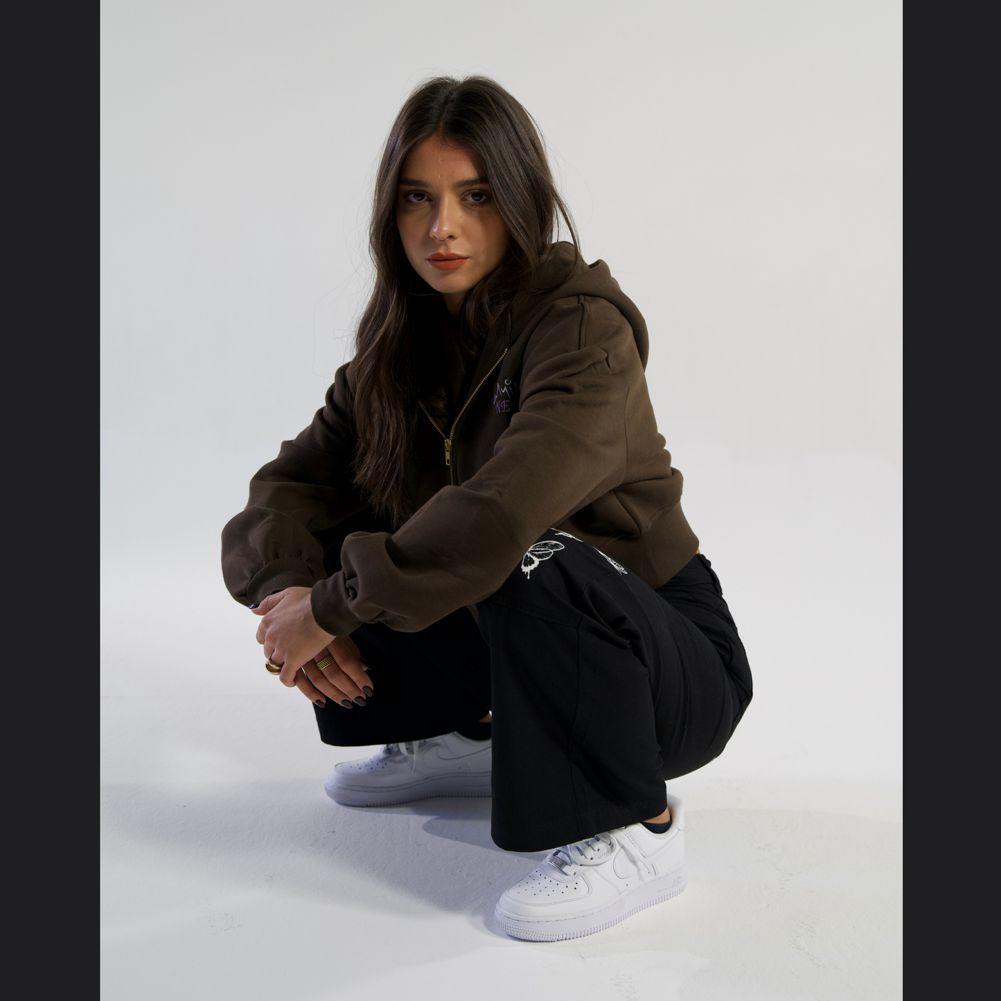Cropped Hoodie Brown