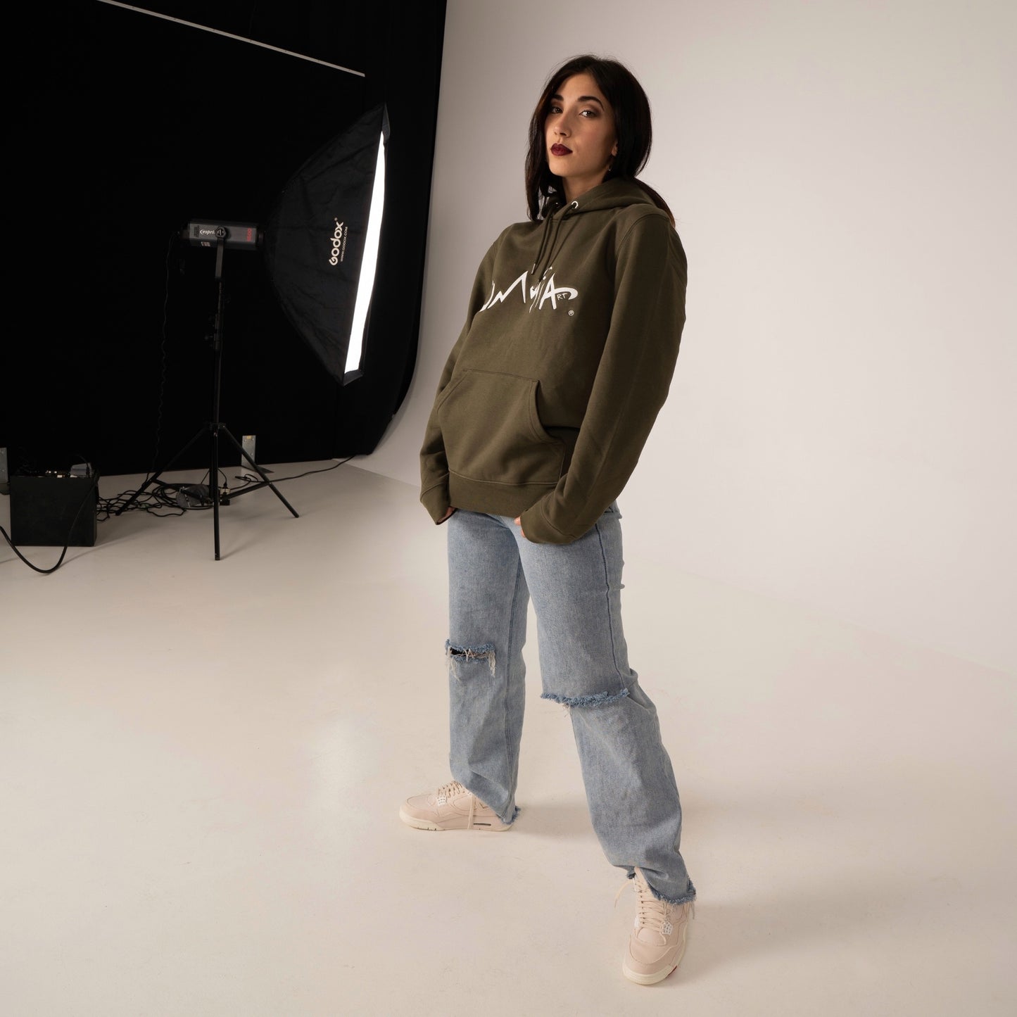 Logo Hoodie Green - Donna