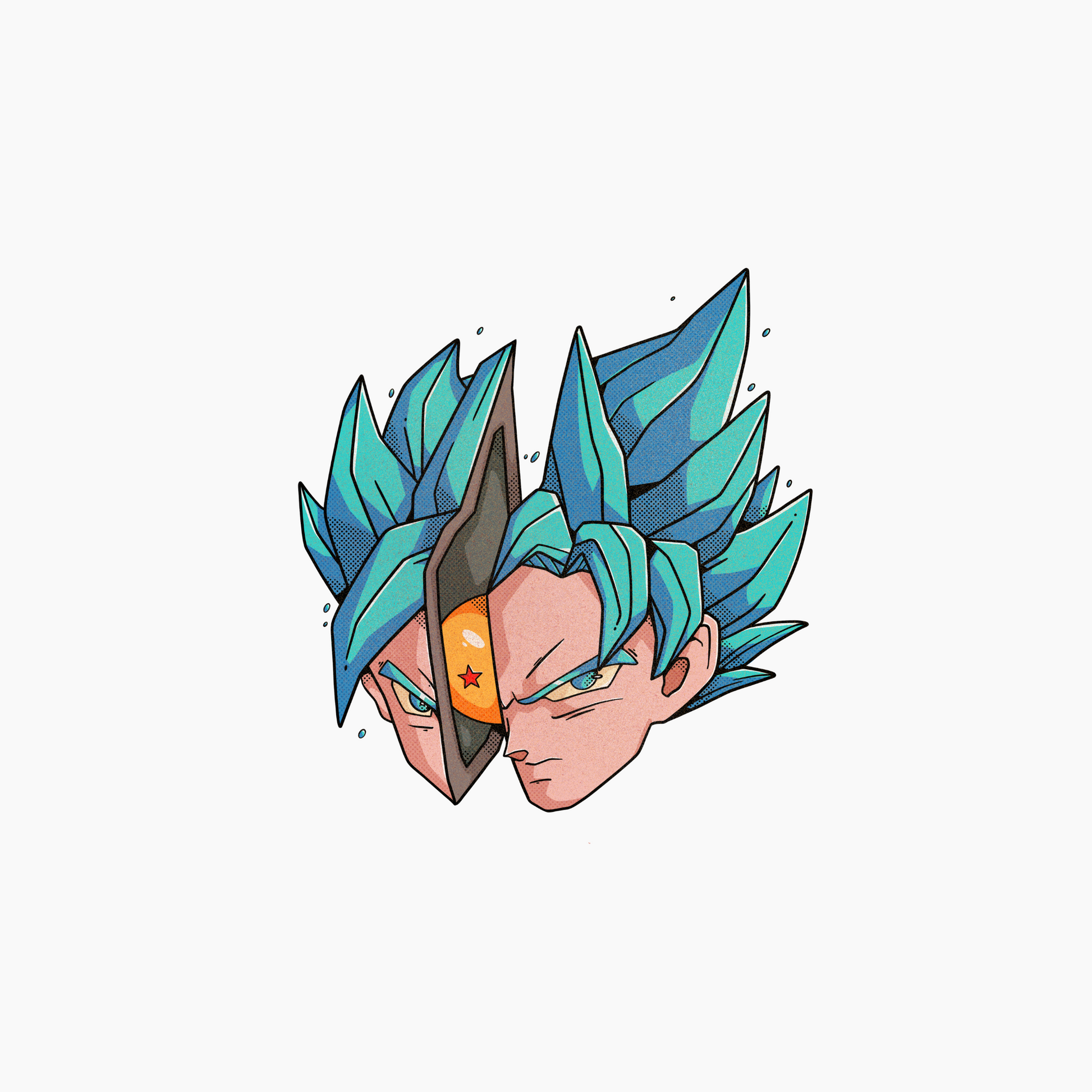 goku tee white digital graphic